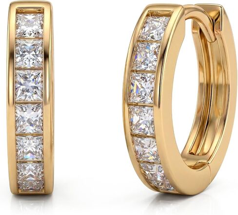MYEARS Gold Huggie Earrings for Women, 14K Gold Plated Small Chunky Cubic Zirconia Hoops Earrings Cuffs Everyday Minimalist Jewelry Gifts in Kuwait