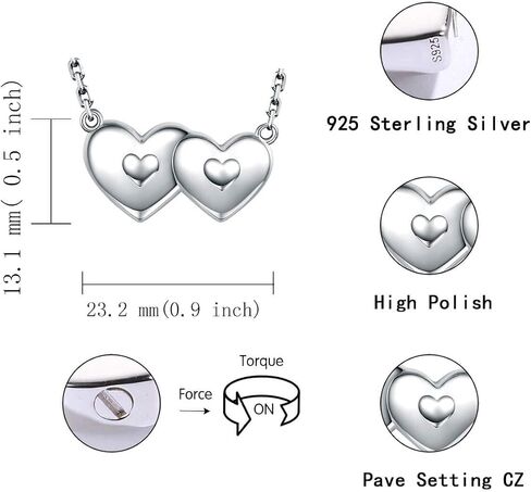 Sterling Silver Urn Ash Necklace Bracelet Holds Two - Forever in My Heart Cremation Pendant Women Memorial Jewelry Bereavement Keepsake Gift for Loss of Loved Ones (necklace) in Kuwait