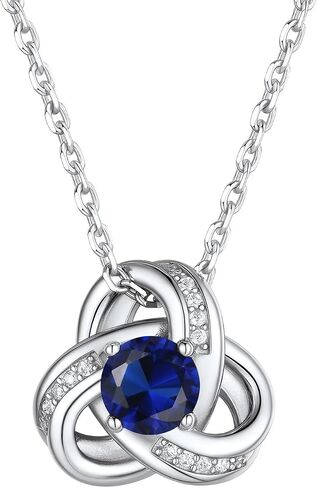 Suplight Sterling Silver Birthstone Necklaces for Women, to My Wife Necklace from Husband Forever Love Knot Infinity Pendant Cubic Zirconia Mom BFF Friendship Necklaces Dainty Birthday Wedding Jewelry in Kuwait