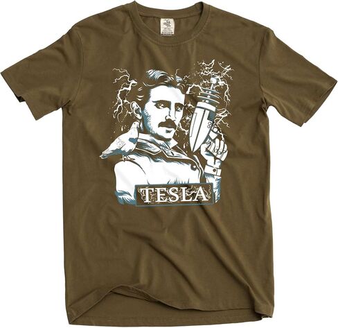 Nikola Tesla T-Shirt Tesla with Electrical Gun Men's Funny T-Shirt in Saudi Arabia