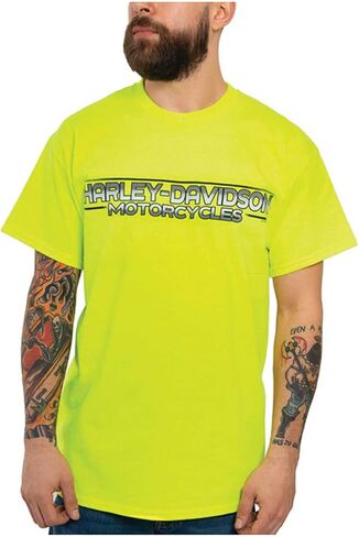 Harley-Davidson Men's Ruthless Crew-Neck Short Sleeve T-Shirt - Safety Green in Kuwait