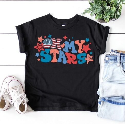 Oh My Stars 4th of July Shirts Matching Family Outfits for Independence Day in Saudi Arabia