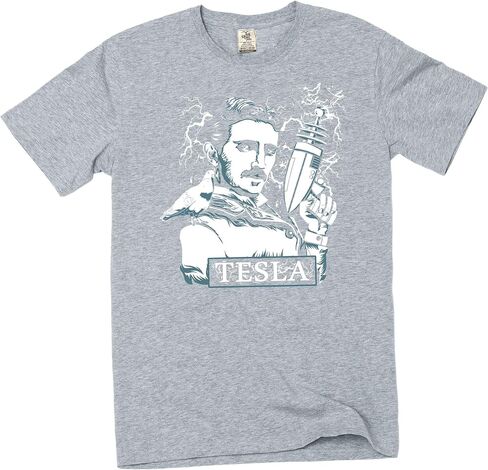 Nikola Tesla T-Shirt Tesla with Electrical Gun Men's Funny T-Shirt in Saudi Arabia