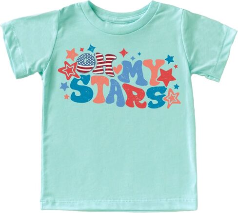 Oh My Stars 4th of July Shirts Matching Family Outfits for Independence Day in Saudi Arabia
