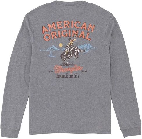 Wrangler Men's Graphite American Original Long Sleeve Tee in Kuwait