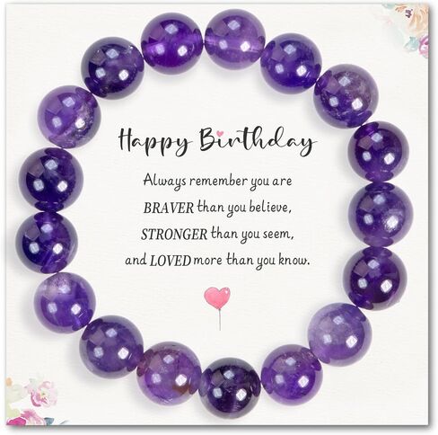 Personalized Natural Stone Bracelet, Meaningful Gift for Women, Custom Size Crystal Jewelry for Mom Daughter Sister Wife in Saudi Arabia