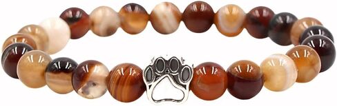 ShiQiao Spl Cat Dog Footprint Paw Stretchable Bracelet for Women Men Birthday Gifts for Cat Dog Lovers Gift for Pet Owner Natural Stone Beads Bracelets for Daughter Son Memorial Remembrance Bracelet in Kuwait