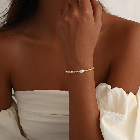 Gold/Silver Bracelets for Women Stackable 14K Gold/Silver Plated Stretch Bracelets Dainty Paperclip Cross Bow Charm Accessories Jewelry for Women Trendy in Kuwait