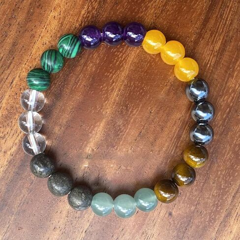 Beaded Stretch Bracelets for Women Pyrite Malachite Bracelet for Enhancing Money Flow Jewelry Gift for Rich in Kuwait