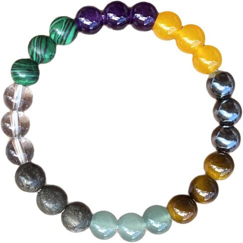 Beaded Stretch Bracelets for Women Pyrite Malachite Bracelet for Enhancing Money Flow Jewelry Gift for Rich in Kuwait