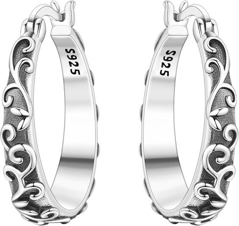 Floral Hoop Earrings 925 Sterling Silver with 14K Gold Plating – Lightweight CZ Flower Hoops | Hypoallergenic Jewelry for Women | Gift Box + Polishing Cloth in Saudi Arabia