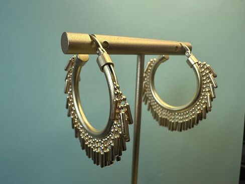 Gold Tassel Huggie Hoop Earrings Dainty Small Simple Hypoallergenic Jewelry Gift for Women in Kuwait