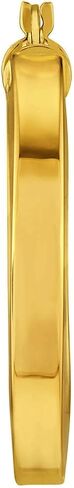 14k Yellow Gold Square Hoop Earrings with Latch Back, 1.3 Inches Height in Kuwait