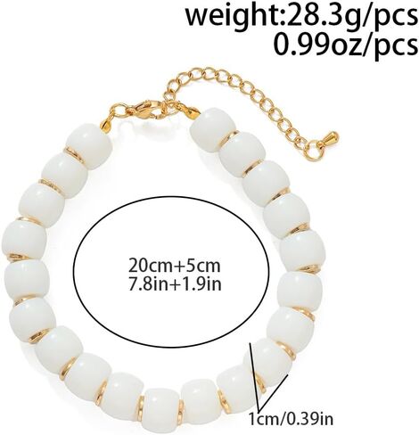Colorful Chunky Bracelet for Women Summer Beach Jewelry Chunky Beaded Bracelet for Women Boho Chunky Statement Bracelet Y2K Summer Jewelry in Saudi Arabia