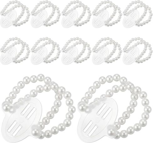 12 Pcs Wrist Corsage Bracelets, Elastic Faux Pearl Bead Corsage Wristlet for Bride Bridesmaid DIY, Stretch Wedding Wristband, White in Kuwait