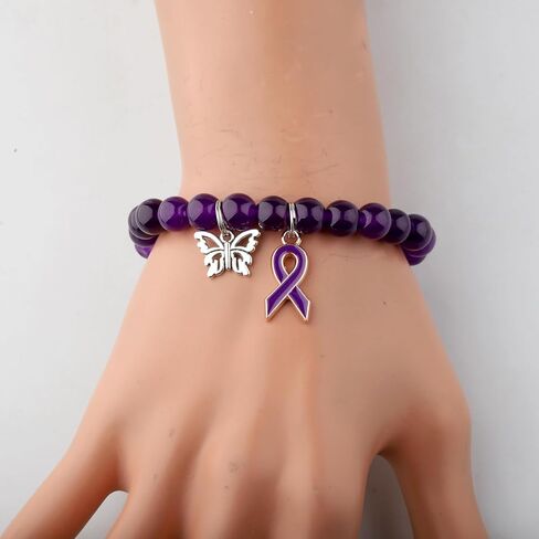 Lupus Awareness Bracelet lupus Warrior Gifts Purple Ribbon Lupus Recovery Encouragement Present For Women in Kuwait