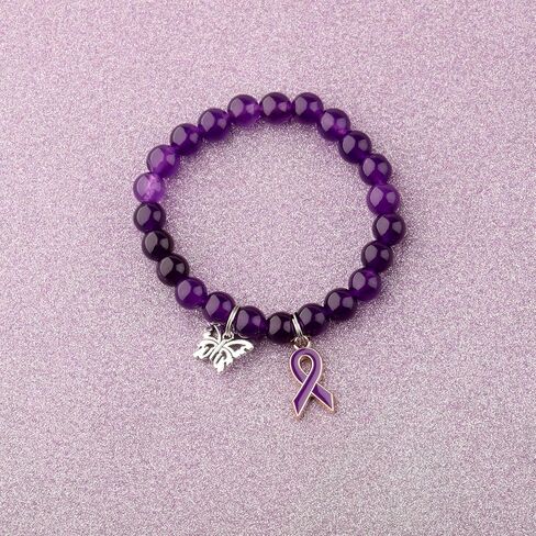 Lupus Awareness Bracelet lupus Warrior Gifts Purple Ribbon Lupus Recovery Encouragement Present For Women in Kuwait