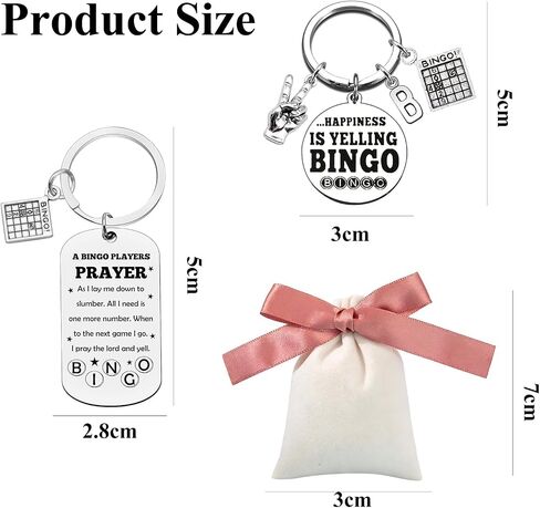 2pcs Funny Bingo Gifts Keychain Set for Bingo Lovers, Bingo Accessories for Women Men, Digital Game Keychains Bingos Stuff Prizes for Adults with Gift Bag for Lucky Player Game Lovers Casino Themed in Saudi Arabia