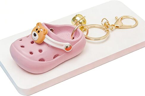 Mini Silicone Croc Keychain with Bell Charm, Silicone & Alloy Cute Shoe Keyring for Backpack/Purse/Luggage Deco in Kuwait