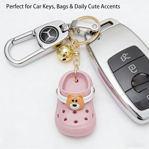Mini Silicone Croc Keychain with Bell Charm, Silicone & Alloy Cute Shoe Keyring for Backpack/Purse/Luggage Deco in Kuwait