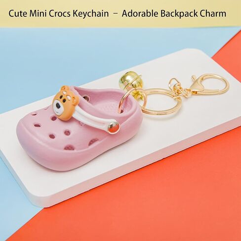 Mini Silicone Croc Keychain with Bell Charm, Silicone & Alloy Cute Shoe Keyring for Backpack/Purse/Luggage Deco in Kuwait
