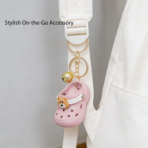 Mini Silicone Croc Keychain with Bell Charm, Silicone & Alloy Cute Shoe Keyring for Backpack/Purse/Luggage Deco in Kuwait