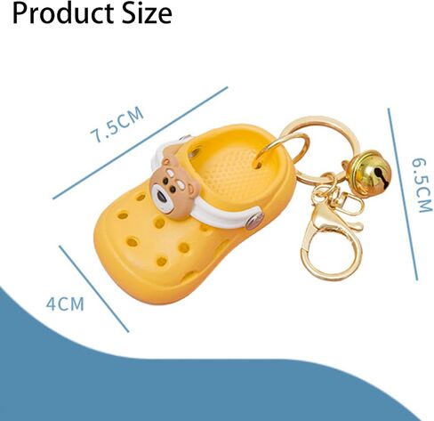 Mini Silicone Croc Keychain with Bell Charm, Silicone & Alloy Cute Shoe Keyring for Backpack/Purse/Luggage Deco in Kuwait