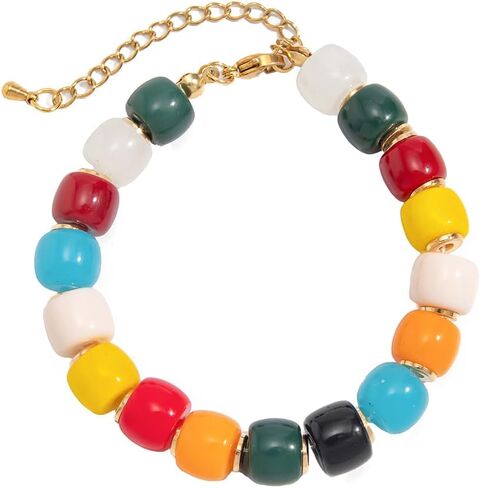 Colorful Chunky Bracelet for Women Summer Beach Jewelry Chunky Beaded Bracelet for Women Boho Chunky Statement Bracelet Y2K Summer Jewelry in Saudi Arabia