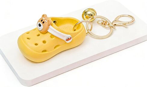 Mini Silicone Croc Keychain with Bell Charm, Silicone & Alloy Cute Shoe Keyring for Backpack/Purse/Luggage Deco in Saudi Arabia
