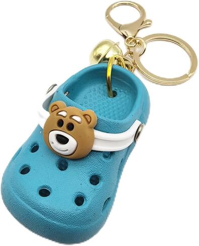 Mini Silicone Croc Keychain with Bell Charm, Silicone & Alloy Cute Shoe Keyring for Backpack/Purse/Luggage Deco in Kuwait