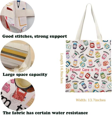 KUIYAI Patient Care Technician Tote Bag PCT Nurse Appreciation Gift PCA Grad Healthcare Worker Gift Patient Care is My Jam in Kuwait