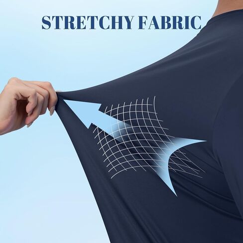 Men's Long Sleeve Quick Dry Shirts UPF 50+ Sun Protection UV SPF Rash Guard Swim Shirt Fishing Athletic T-Shirts, Navy, XL in Kuwait