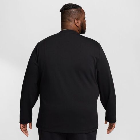 Nike Club Men's Long-Sleeve Henley (Black/Black/White, FZ6630-010) Size Large in Kuwait