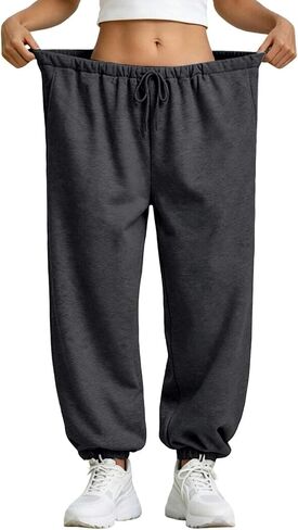 Balloon Pants Women Y2K Baggy Drawstring Lantern Wide Leg Sweatpants Elastic Waist Casual Joggers with Pockets in Kuwait