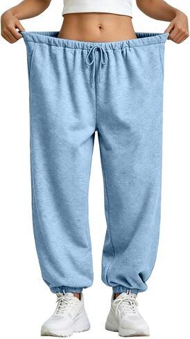 Balloon Pants Women Y2K Baggy Drawstring Lantern Wide Leg Sweatpants Elastic Waist Casual Joggers with Pockets in Kuwait