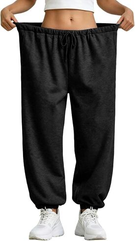 Balloon Pants Women Y2K Baggy Drawstring Lantern Wide Leg Sweatpants Elastic Waist Casual Joggers with Pockets in Kuwait