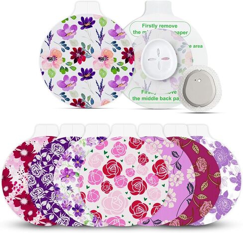 Dexcom G7 Overpatches 40 Pack, Waterproof Stelo Adhesive Patches with 2 Reusable Protective CGM Sensor Covers, Breathable, Hypoallergenic & Latex-Free, Lasts 15 Days, 8 Styles Flowers in Saudi Arabia