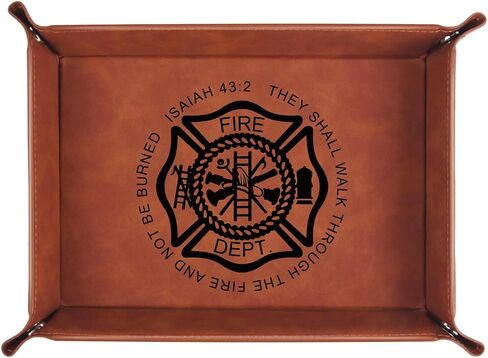 Firefighter Gifts,Leather Tray Engraved Personalized Tray,Firefighter Graduation Gifts,Birthday Gifts(Firefighter) in Saudi Arabia