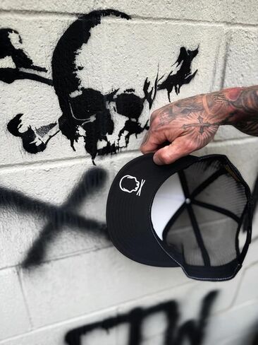 Work Harder Black & White Flat Bill HAT in Saudi Arabia