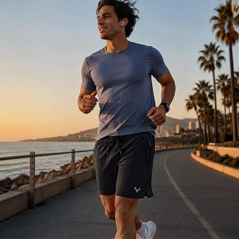 BULLIANT Men's Running Shorts-Athletic Gym Shorts for Men Workout Sports Exercise-Lightweight Breathalbe Quick Dry in Kuwait