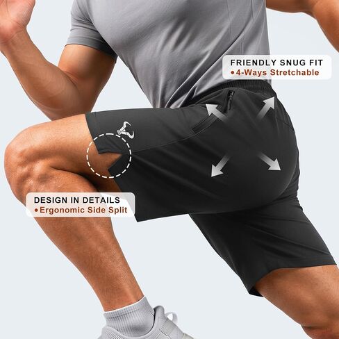BULLIANT Men's Running Shorts-Athletic Gym Shorts for Men Workout Sports Exercise-Lightweight Breathalbe Quick Dry in Kuwait