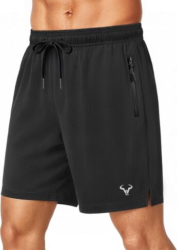 BULLIANT Men's Running Shorts-Athletic Gym Shorts for Men Workout Sports Exercise-Lightweight Breathalbe Quick Dry in Kuwait