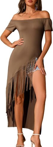 Tassel Shirts for Women Summer Womens Tops Off Shoulder Short Sleeve Western Cowgirl Country Concert Fringe Outfits in Saudi Arabia