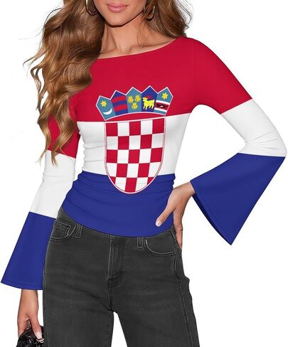 Women's Long Sleeve Cameroon Flag Basic T-Shirt Solid Color Soft Comfy Casual Fall Shirts for Women Tops in Saudi Arabia