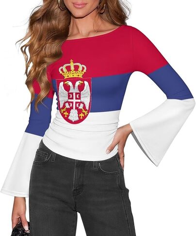 Women's Long Sleeve Cameroon Flag Basic T-Shirt Solid Color Soft Comfy Casual Fall Shirts for Women Tops in Kuwait