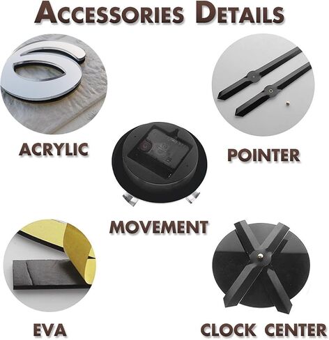 Adult Fun Series 3 Silouette Frameless Wall Clock, DIY Modern Decorative Clocks for Living Room, Bedroom, Office - Easy to Install, Large 3D Clock Design (Black,27inch) in Kuwait
