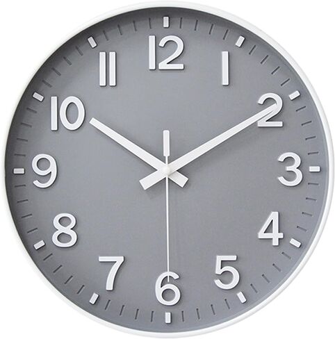 10 Inch Wall Clock Battery Operated Silent Non Ticking Clock Orange White Modern Round Wall Clock with 3D Numbers Decorative for Kitchen Bedroom Living Room Office Classroom in Saudi Arabia