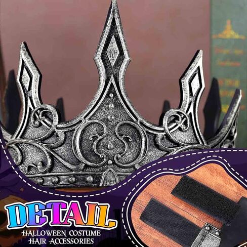 BARTOSI Gothic Crown Headpiece Vintage Medieval King Crown Royal Crown Halloween Hair Accessories for Women and Men in Saudi Arabia