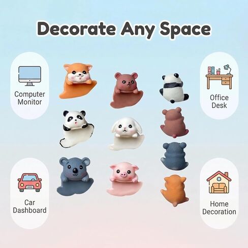 6Pcs Monitor Buddy Collectible Figurines Cute 3D Resin Computer Decor, PC Decorations for Desk, Home Office & Car Dashboard in Saudi Arabia