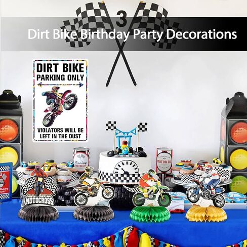 Dirt Bike Party Decorations Funny Dirtbike Parking Sign, Motocross Gifts for Men, Man Cave Garage Boy's Room Wall Decor 8x12 Inches in Kuwait